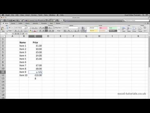 Microsoft Excel Eğitimi: Say İşlevini