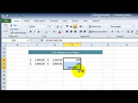 Excel 2010 Yılında Yüzdeleri Hesaplama