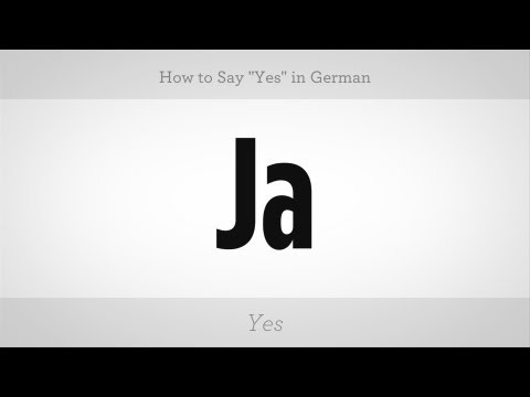 Nasıl Almanca Olarak "evet" Demek İçin | Almanca Dersleri