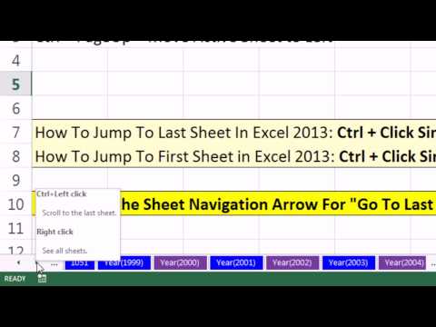 Excel Sihir Numarası 1050: Excel 2013 Sayfa Gezinti Oklarını Son Veya İlk Sayfa Nereye Gitmek İçin? Resim 1