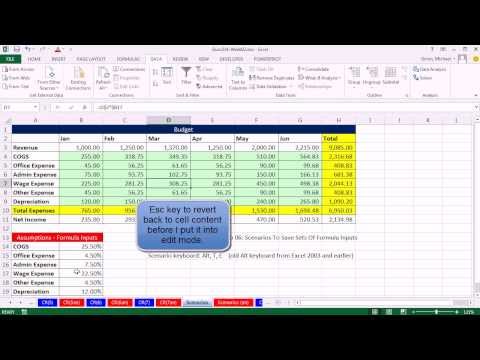 Highline Excel 2013 Sınıf Video 06: Formül Girişlerinin, Kümeleri Kaydetmek İçin Senaryolar Hamur Özel Hüner Resim 1