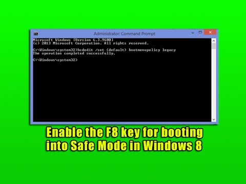 Çizme İçine Güvenlikte Tarz Windows 8 İçin F8 Tuşu Etkinleştirmek