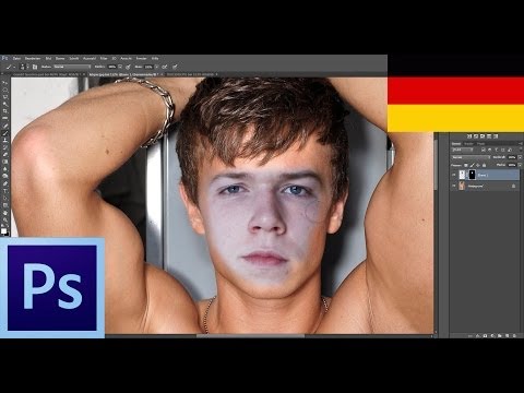 Photoshop Tutorial Deutsch: Anderes Bild Einfügen (Altyazı Kullanılabilir) Gesicht