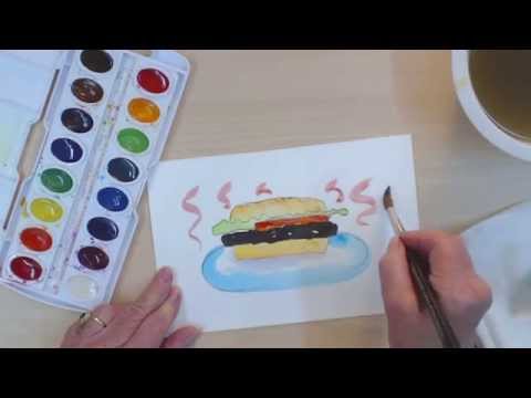 Dersler Çocuklar İçin Boyama | Nasıl Çizmek Ve Hamburger Boya | Cp Resim 1