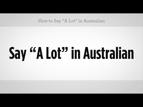 "çok" Demeyi | Avustralya Argo Resim 1