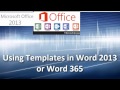 1.1 Word 2013 Veya Word'de 365 Şablonlarını Kullanma
