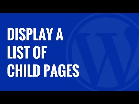 Nasıl Bir Ana Sayfa İçinde Wordpress İçin Alt Sayfaları Listesini Görüntülemek İçin