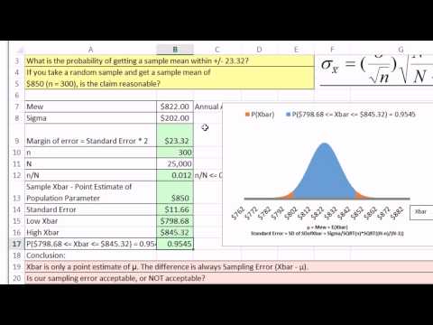 Excel 2013 İstatistiksel Analiz #47: Örnek Ortalaması Normal Eğri İçin Karşılaştırmak İçin Merkezi Limit Teoremi
