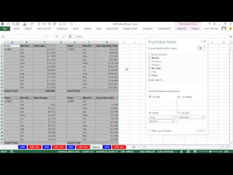 Excel Sihir Numarası 1203:2 Dilimleme Makineleri Kontrol 4 Özet Tablolar: Toplam Geçerli Toplam, Değişikliği Ve % Değişim Resim 1