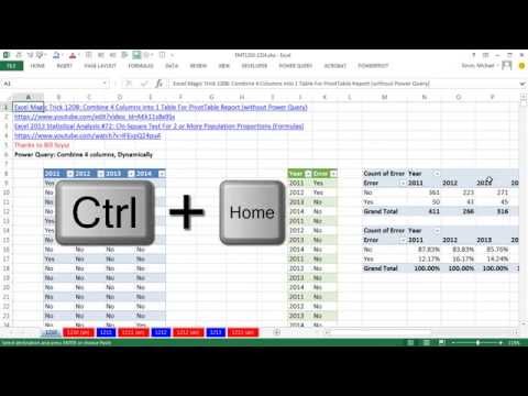 Excel Sihir Numarası 1210: 4 Sütun 1 Tablo Özet Tablo Raporu İçin Birleştirmek İçin Güç Sorgu Resim 1